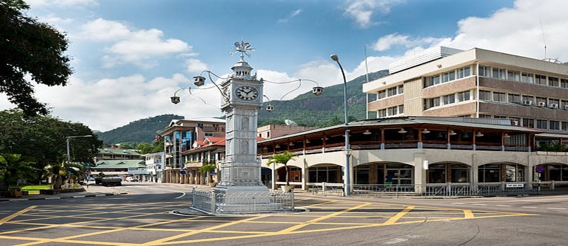 The clock tower of Victoria also known as Little Big Ben, Seychelles